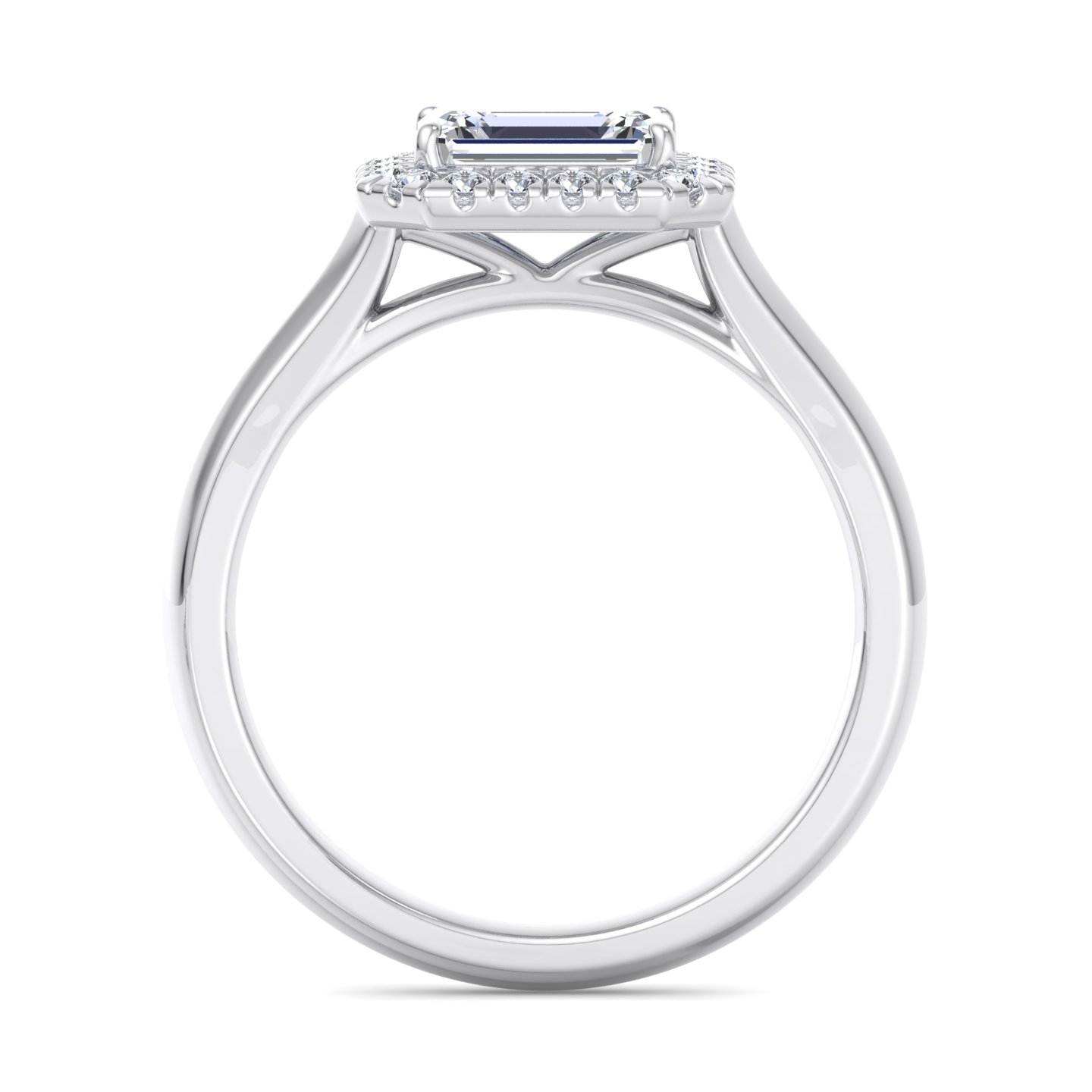 Korman Signature Josephine East West Halo Engagement Ring Setting